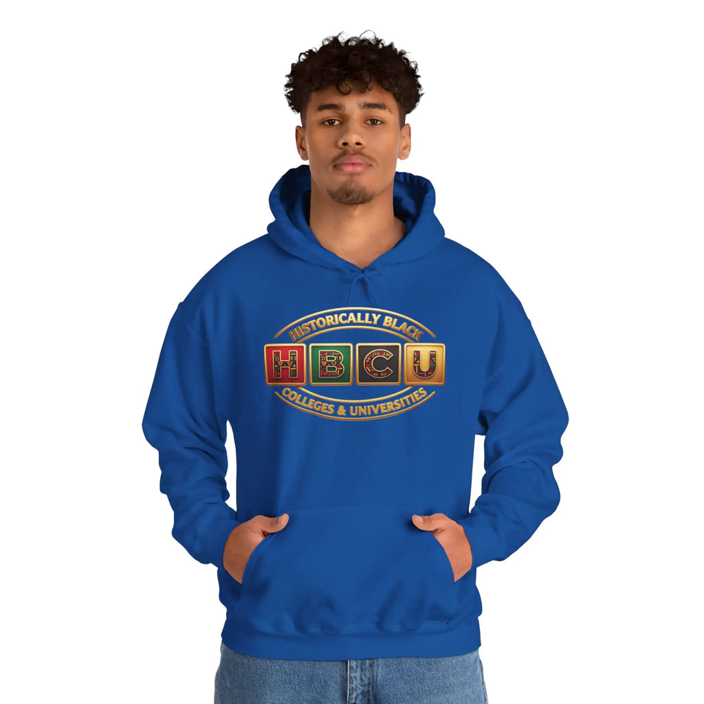 Historically Black HBCU Colleges & Universities Pullover Hoodie | Block Pattern Logo Sweatshirt Hoodie Golddust Capital Media
