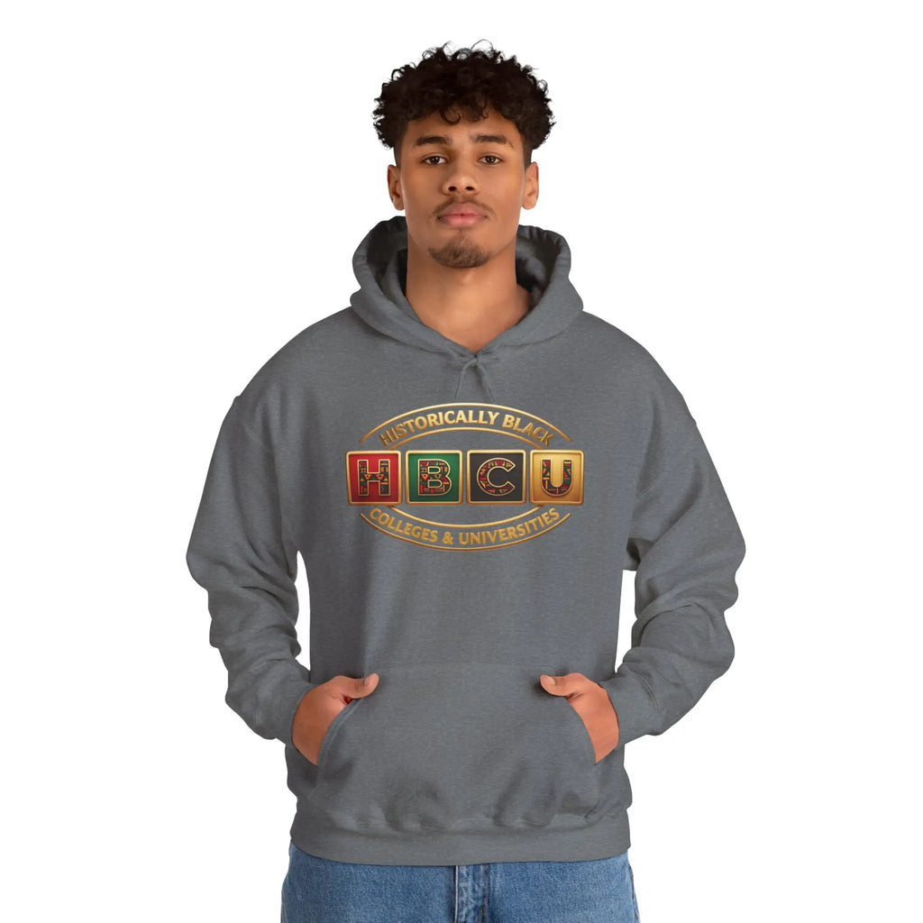 Historically Black HBCU Colleges & Universities Pullover Hoodie | Block Pattern Logo Sweatshirt Hoodie Golddust Capital Media