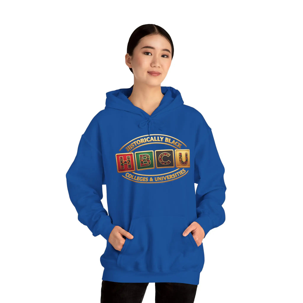 Historically Black HBCU Colleges & Universities Pullover Hoodie | Block Pattern Logo Sweatshirt Hoodie Golddust Capital Media