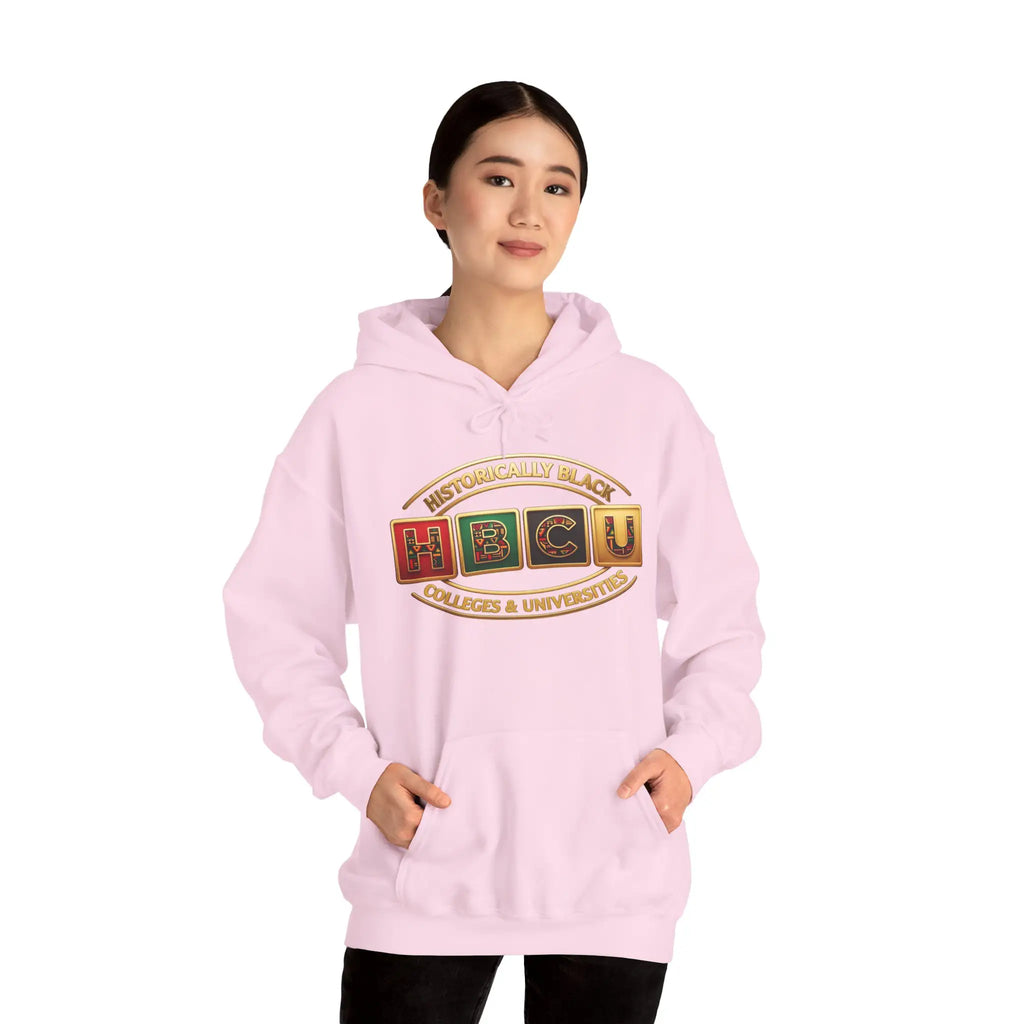 Historically Black HBCU Colleges & Universities Pullover Hoodie | Block Pattern Logo Sweatshirt Hoodie Golddust Capital Media