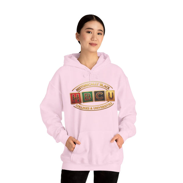 Historically Black HBCU Colleges & Universities Pullover Hoodie | Block Pattern Logo Sweatshirt Hoodie Golddust Capital Media