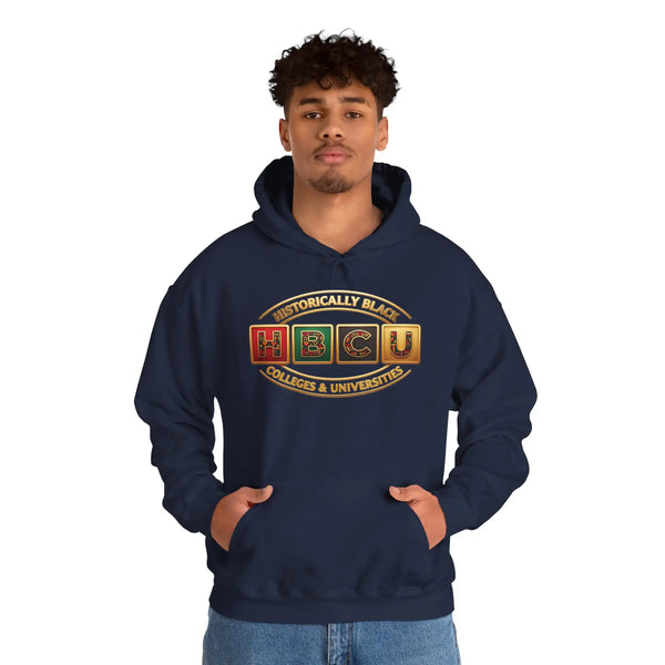 Historically Black HBCU Colleges & Universities Pullover Hoodie | Block Pattern Logo Sweatshirt Hoodie Golddust Capital Media