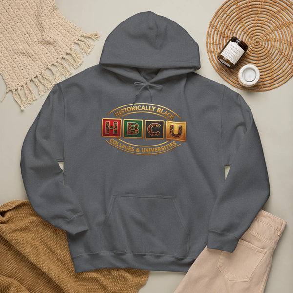 Historically Black HBCU Colleges & Universities Pullover Hoodie | Block Pattern Logo Sweatshirt Hoodie Golddust Capital Media