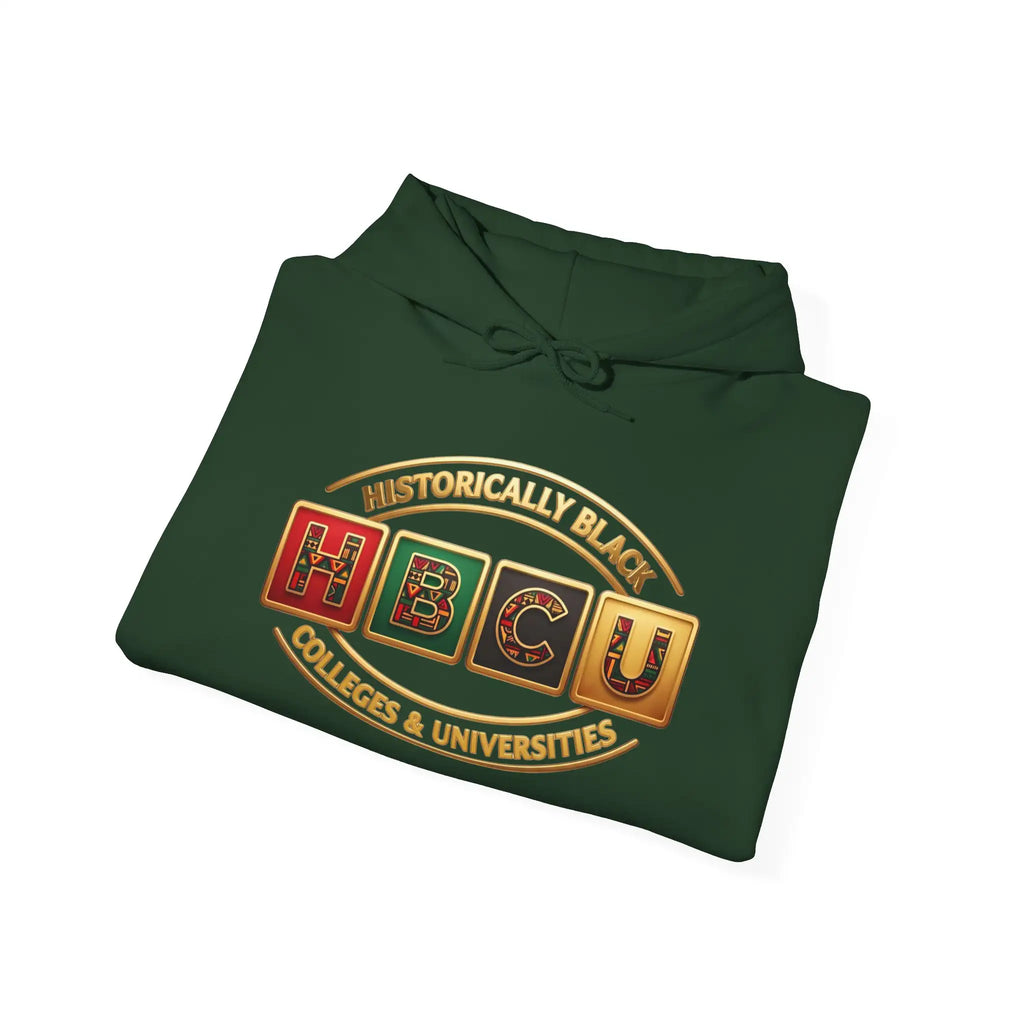 Historically Black HBCU Colleges & Universities Pullover Hoodie | Block Pattern Logo Sweatshirt Hoodie Golddust Capital Media
