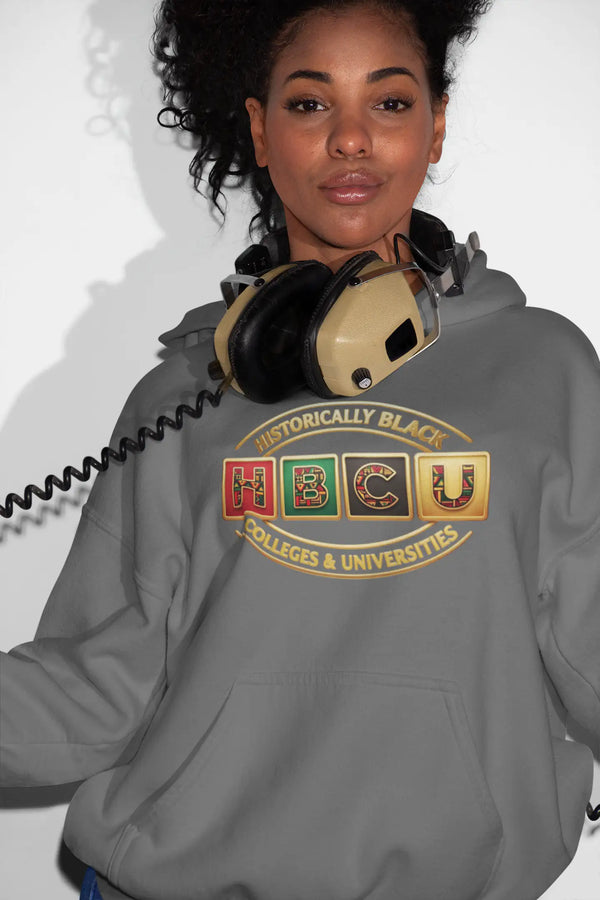 Historically Black HBCU Colleges & Universities Pullover Hoodie | Block Pattern Logo Sweatshirt Hoodie Golddust Capital Media
