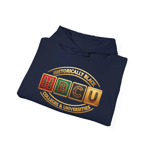 Historically Black HBCU Colleges & Universities Pullover Hoodie | Block Pattern Logo Sweatshirt Hoodie Golddust Capital Media