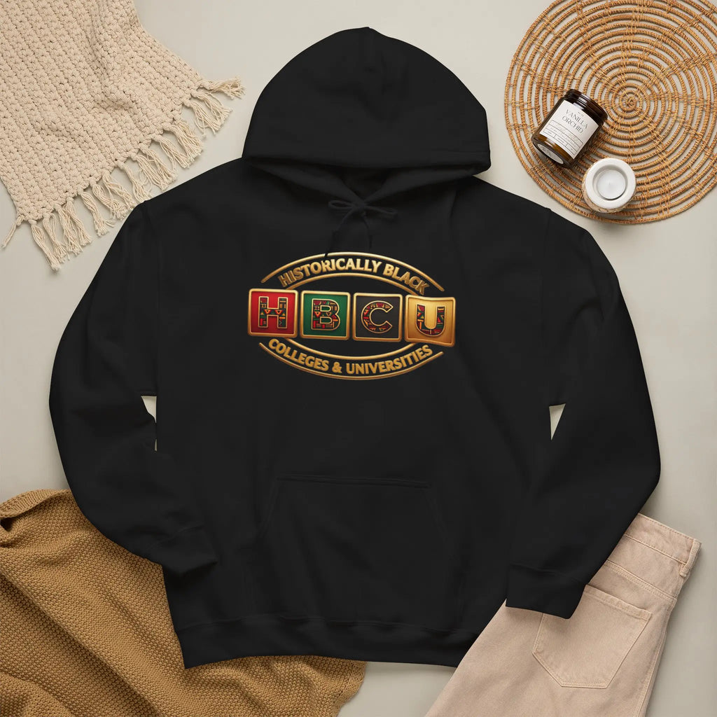 Historically Black HBCU Colleges & Universities Pullover Hoodie | Block Pattern Logo Sweatshirt Hoodie Golddust Capital Media