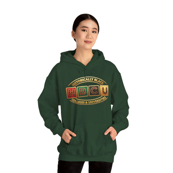 Historically Black HBCU Colleges & Universities Pullover Hoodie | Block Pattern Logo Sweatshirt Hoodie Golddust Capital Media