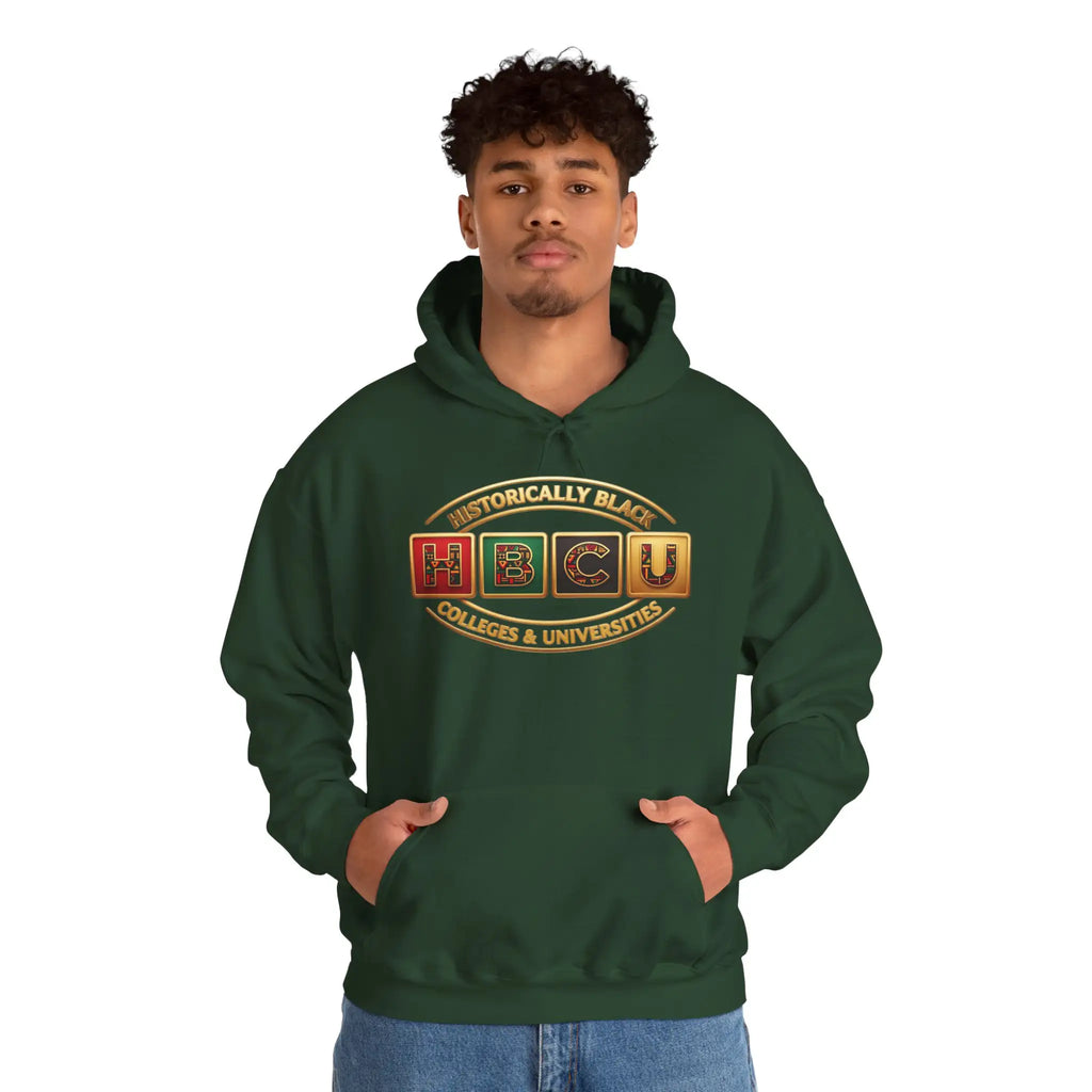 Historically Black HBCU Colleges & Universities Pullover Hoodie | Block Pattern Logo Sweatshirt Hoodie Golddust Capital Media