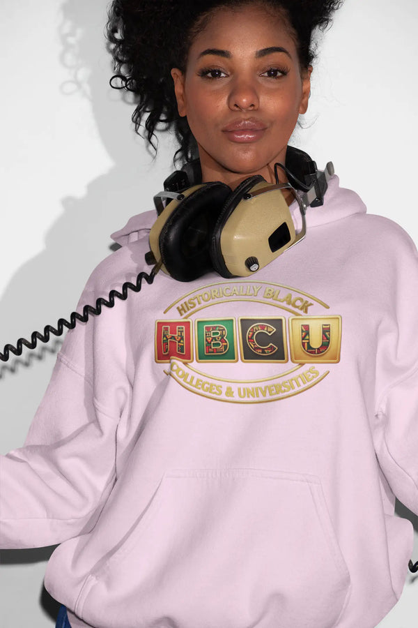 Historically Black HBCU Colleges & Universities Pullover Hoodie | Block Pattern Logo Sweatshirt Hoodie Golddust Capital Media