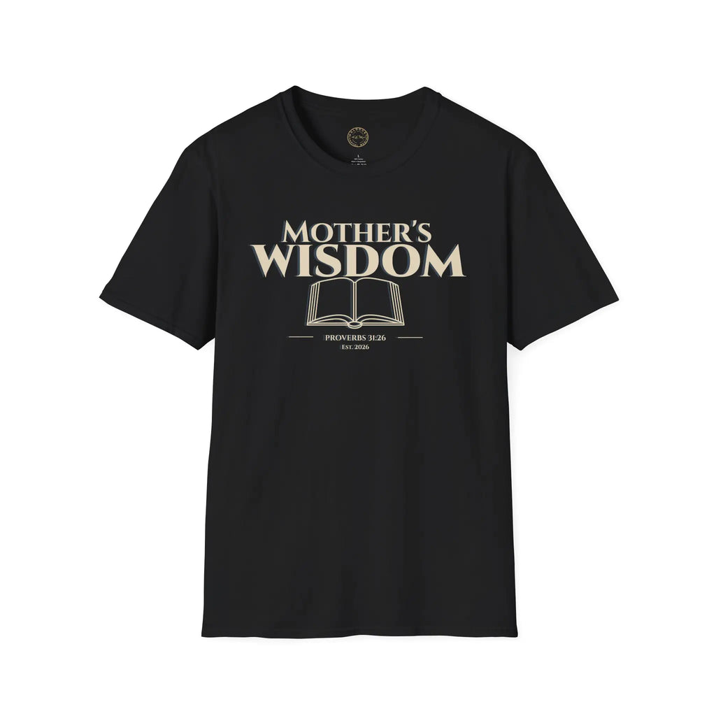 Mother's Wisdom Bible Verse T-Shirt | Proverbs 31:26 Christian Gift for Mom | Religious Scripture Tee | Faith Based Apparel for Mothers T-Shirt Golddust Capital Media