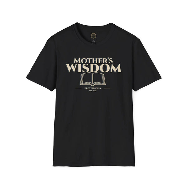 Mother's Wisdom Bible Verse T-Shirt | Proverbs 31:26 Christian Gift for Mom | Religious Scripture Tee | Faith Based Apparel for Mothers T-Shirt Golddust Capital Media