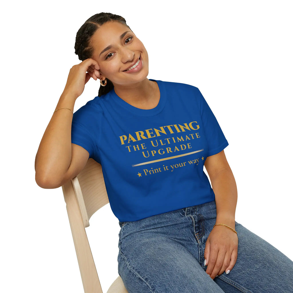 Parenting The Ultimate Upgrade T-Shirt | Personalized Tee for Celebrating Life’s Transformation to Parenthood T-Shirt Golddust Capital Media