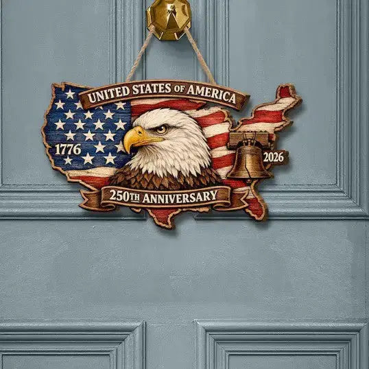 Patriotic Wooden Hanging Plaques – American Flag Wall Decor for Home, Garden & Party Decoration Golddust Capital Media