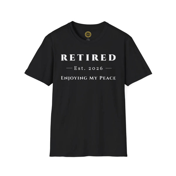 Retired 2026 Enjoying My Peace T-Shirt | Retired 2026 T-Shirt for Women and Men | Soft Ring Spun Cotton Tee | Matching Set T Shirt and Hat T-Shirt Golddust Capital Media