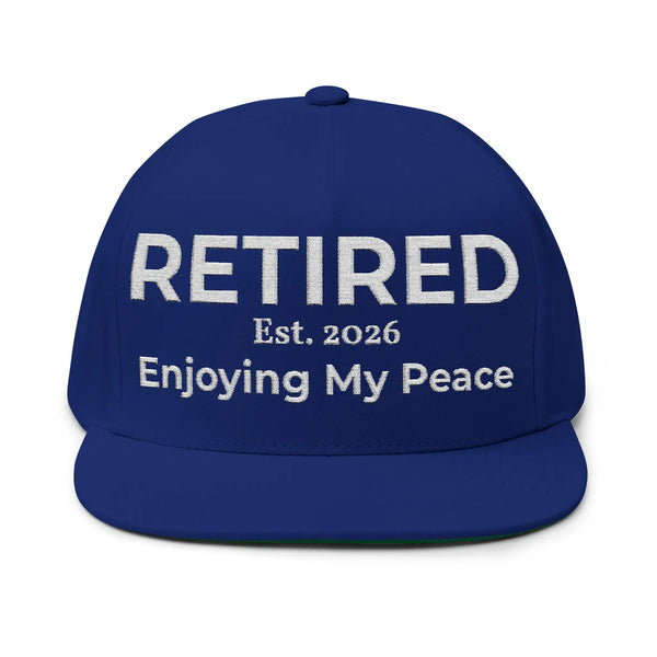 Retired 2026 Hat | Enjoying My Peace Cap | Retirement Gift for Women & Men | Flat Bill Snapback | Vintage Cotton Twill Embroidered Hat Hats Golddust Capital Media