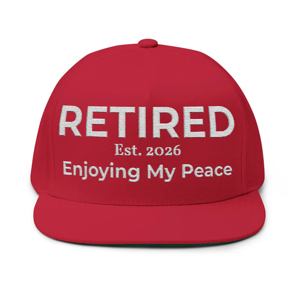 Retired 2026 Hat | Enjoying My Peace Cap | Retirement Gift for Women & Men | Flat Bill Snapback | Vintage Cotton Twill Embroidered Hat Hats Golddust Capital Media