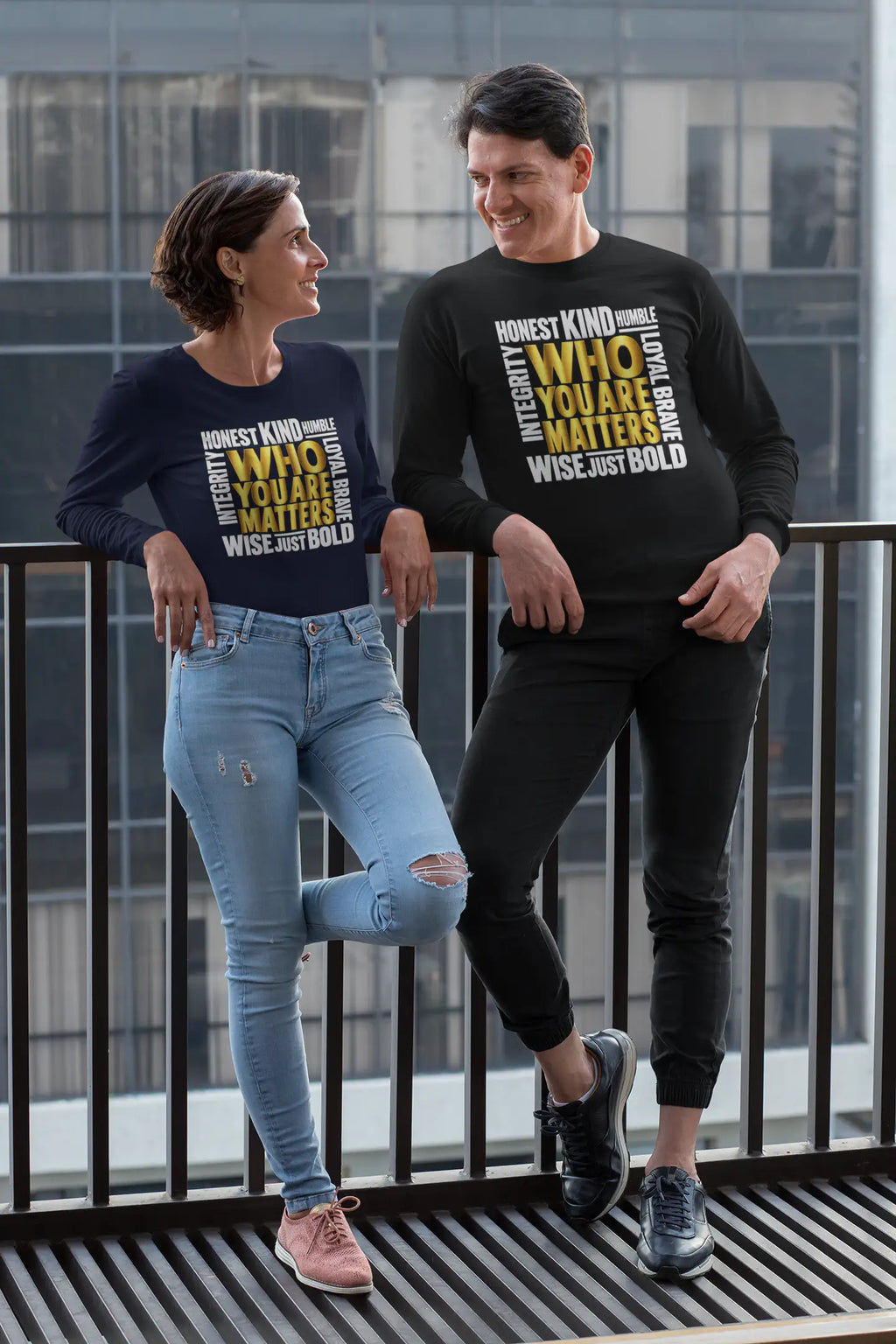Who You Are Matters Inspirational Long Sleeve Shirt | Honest Kind Humble Brave Wise Integrity Long-sleeve Golddust Capital Media