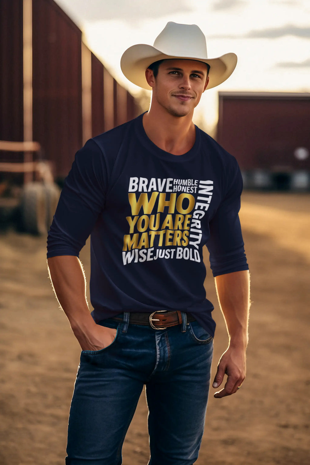 Who You Are Matters Long Sleeve Shirt | Character Integrity Kind Honest Brave Wise Bold Long-sleeve Golddust Capital Media