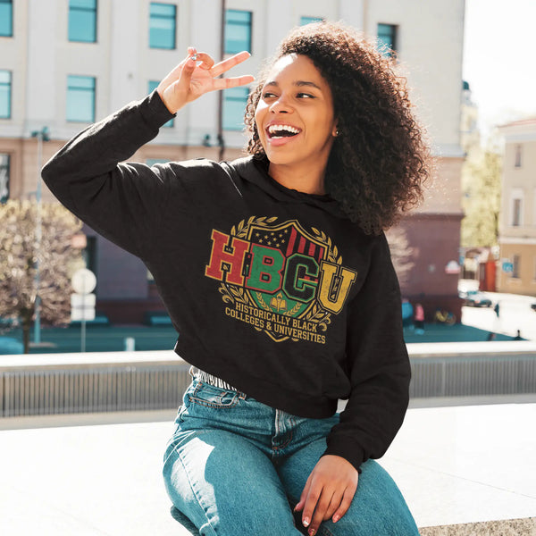 Women’s HBCU Cropped Hoodie | Historically Black Colleges and Universities Pride Sweatshirt Hoodie Golddust Capital Media