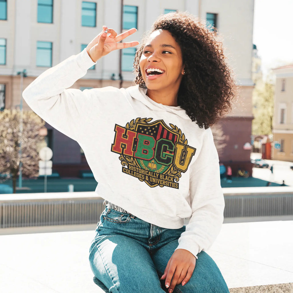 Women’s HBCU Cropped Hoodie | Historically Black Colleges and Universities Pride Sweatshirt Hoodie Golddust Capital Media