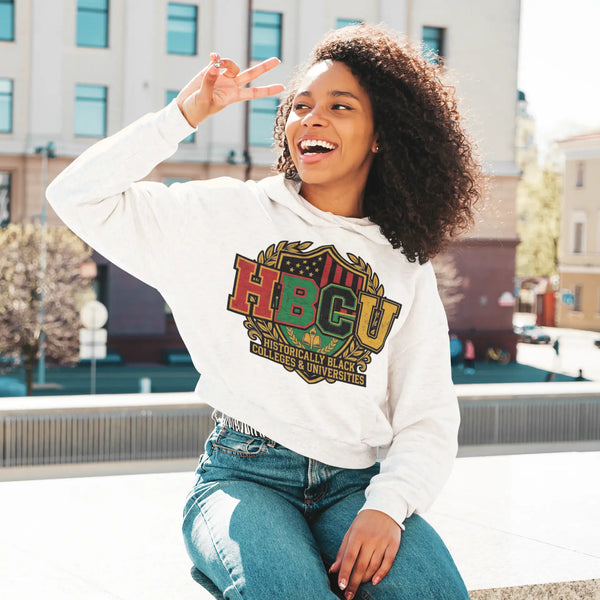 Women’s HBCU Cropped Hoodie | Historically Black Colleges and Universities Pride Sweatshirt Hoodie Golddust Capital Media