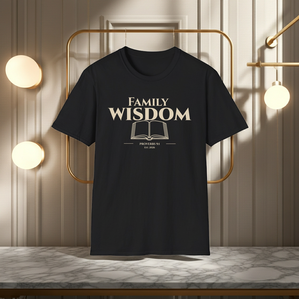 Family Wisdom Bible Verse | Proverbs 9:1 Pillars of Wisdom Tee | Faith Based Scripture Apparel for Families