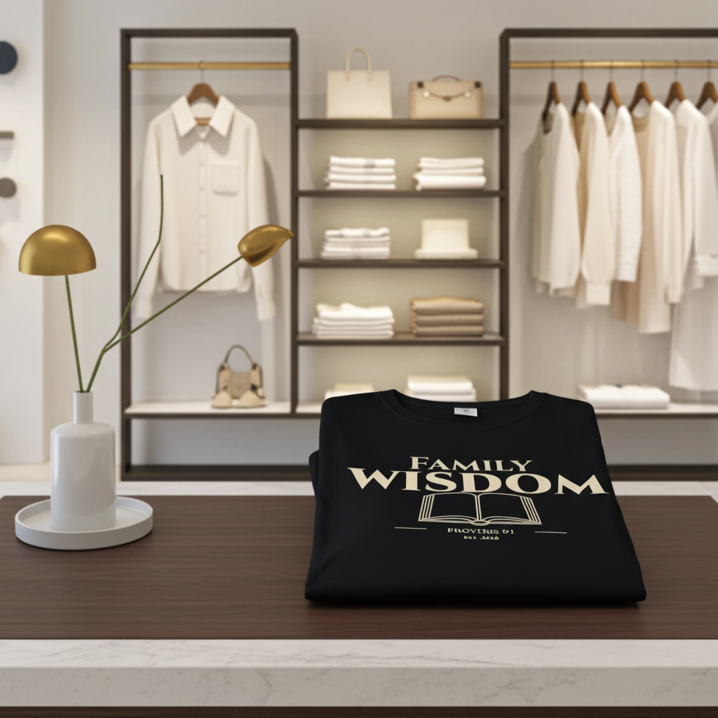 Family Wisdom Bible Verse | Proverbs 9:1 Pillars of Wisdom Tee | Faith Based Scripture Apparel for Families