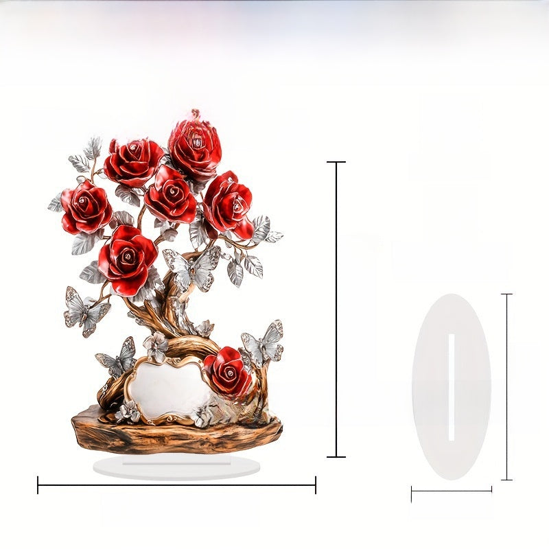Acrylic Rose Desktop Decoration – Elegant Floral Desk Ornament for Home & Office