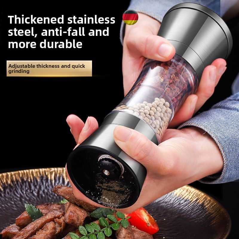 304 Stainless Steel Manual Pepper Grinder – Adjustable Coarseness for Black Pepper, Sea Salt & Spices