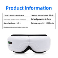 Smart Hot Compress Bluetooth Eye Massager – Air Pressure, Intelligent Heat Control & Music Playback