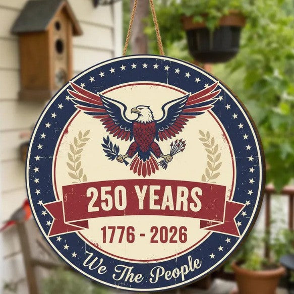 Patriotic Wooden Hanging Plaques – American Flag Wall Decor for Home, Garden & Party