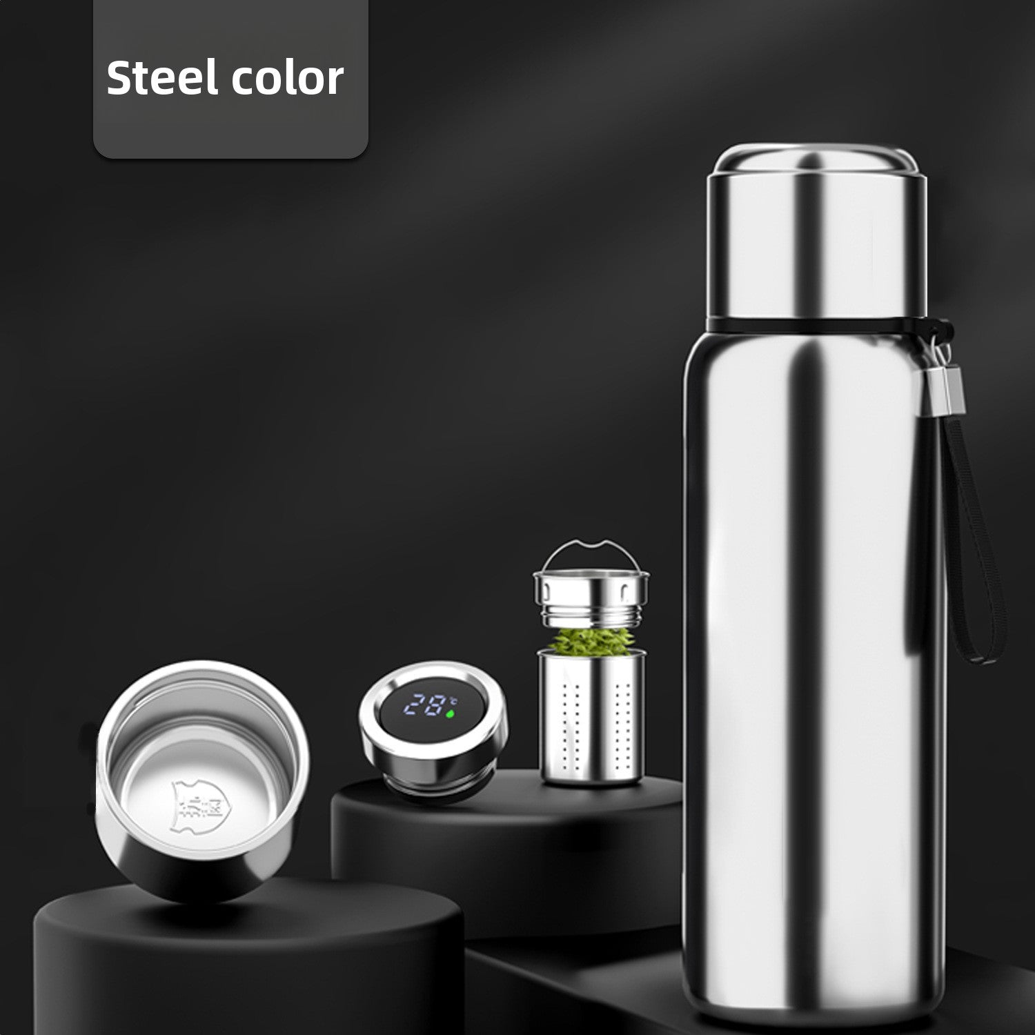 Smart Insulated Tumbler – 1000ml Stainless Steel with Temperature Display
