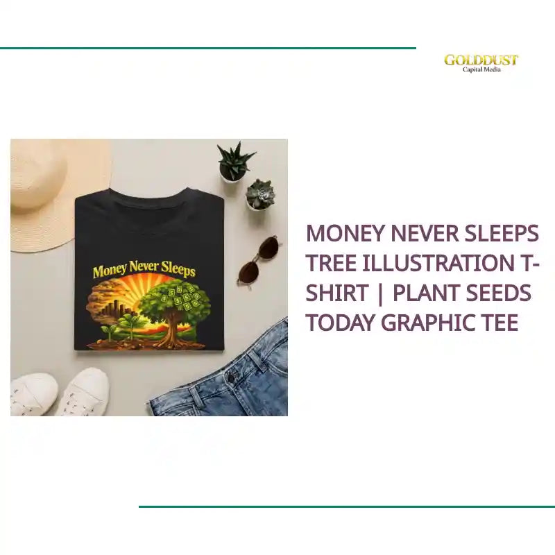 Money Never Sleeps Tree Illustration T-Shirt | Plant Seeds Today Graphic Tee by@Outfy