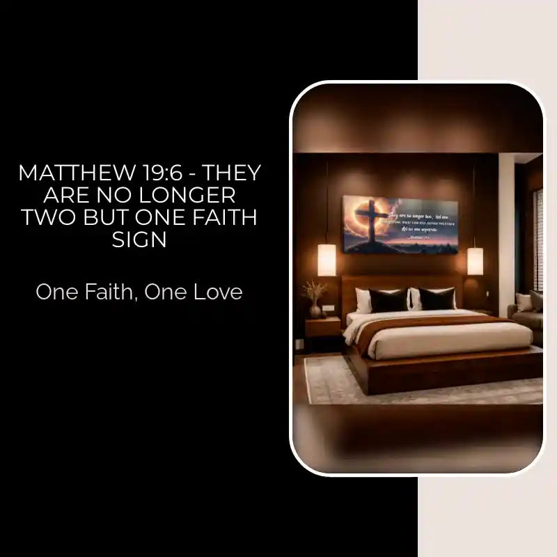 Matthew 19:6 - They Are No Longer Two But One Faith Sign by@Outfy