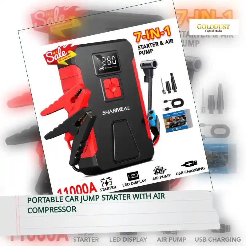 Portable Car Jump Starter with Air Compressor by@Outfy