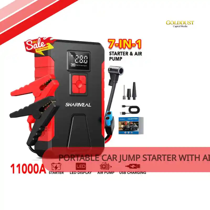 Portable Car Jump Starter with Air Compressor by@Outfy