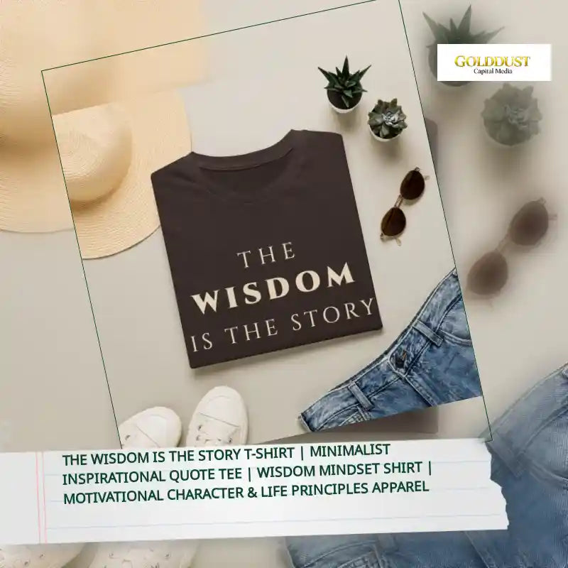 The Wisdom Is The Story T-Shirt | Minimalist Inspirational Quote Tee | Wisdom Mindset Shirt | Motivational Character &amp; Life Principles Apparel by@Outfy