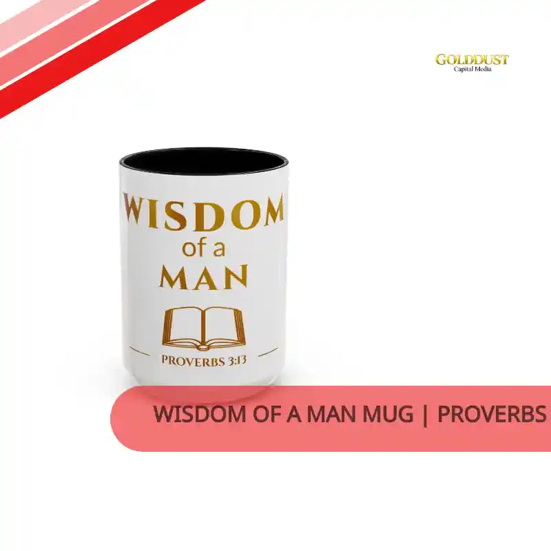 Wisdom of a Man mug | Proverbs 3:13 scripture coffee mug by@Outfy