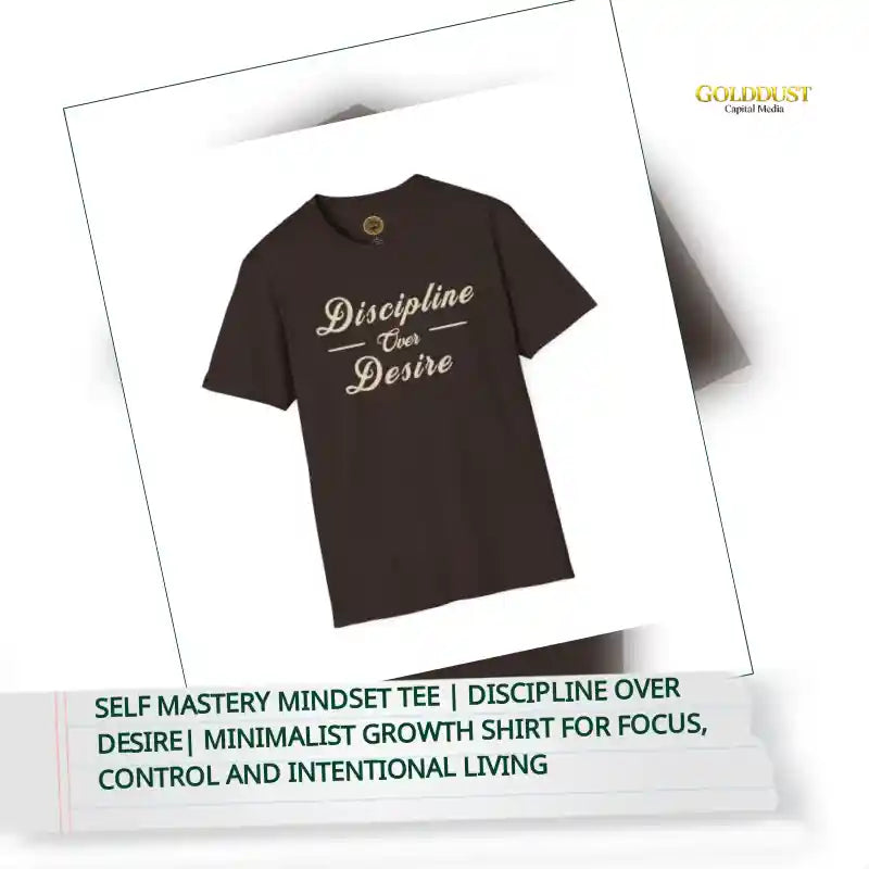 Self Mastery Mindset Tee | Discipline Over Desire| Minimalist Growth Shirt for Focus, Control and Intentional Living by@Outfy