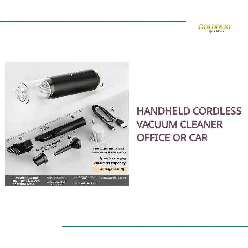 Handheld Cordless Vacuum Cleaner Office or Car by@Outfy