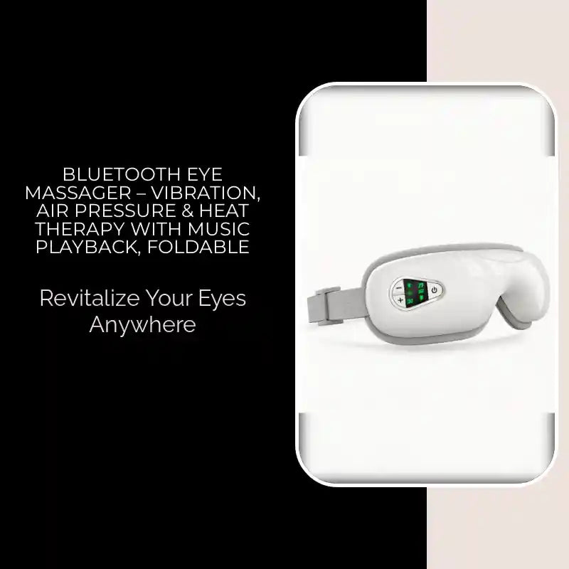 Bluetooth Eye Massager &ndash; Vibration, Air Pressure & Heat Therapy with Music Playback, Foldable by@Outfy