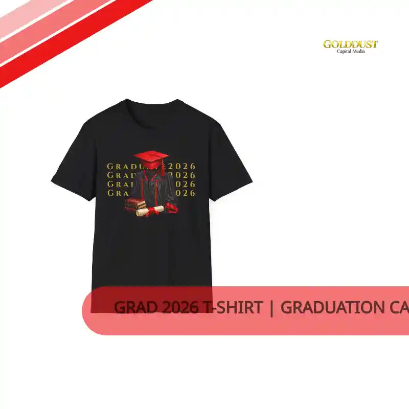 Grad 2026 T-Shirt | Graduation Cap, Diploma, Books | Celebration Shirt for Students, Grads, Prom Season &amp; Future Scholars by@Outfy