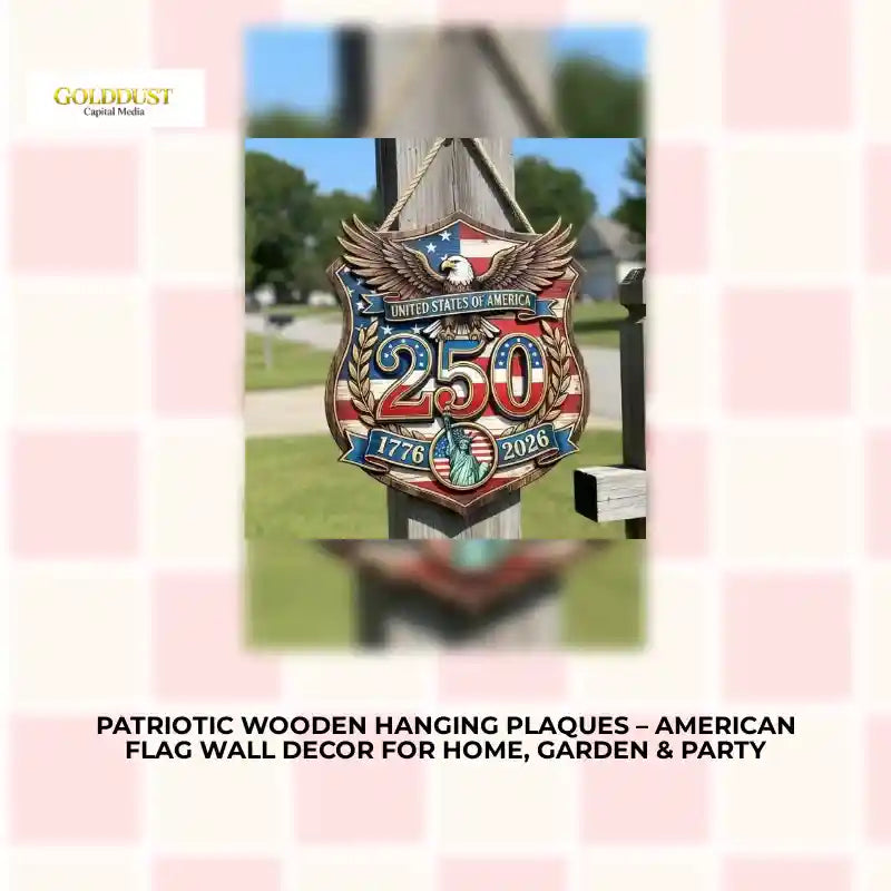 Patriotic Wooden Hanging Plaques &ndash; American Flag Wall Decor for Home, Garden &amp; Party by@Outfy