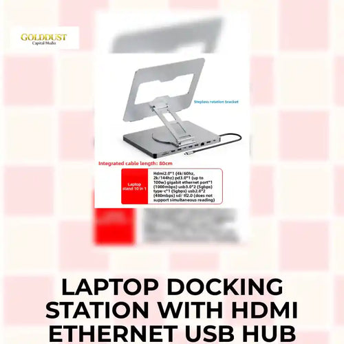 Laptop Docking Station with HDMI Ethernet USB Hub by@Outfy