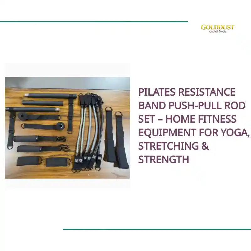 Pilates Resistance Band Push-Pull Rod Set &ndash; Home Fitness Equipment for Yoga, Stretching &amp; Strength by@Outfy