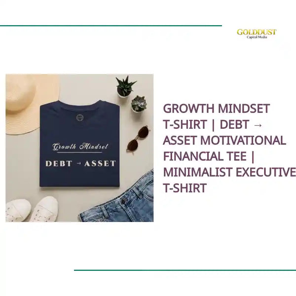 Growth Mindset T‑Shirt | DEBT &rarr; ASSET Motivational Financial Tee | Minimalist Executive T-Shirt by@Outfy