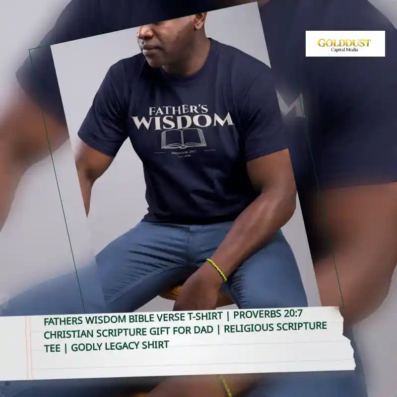 Fathers Wisdom Bible Verse T-Shirt | Proverbs 20:7 Christian Scripture Gift for Dad | Religious Scripture Tee | Godly Legacy Shirt by@Outfy