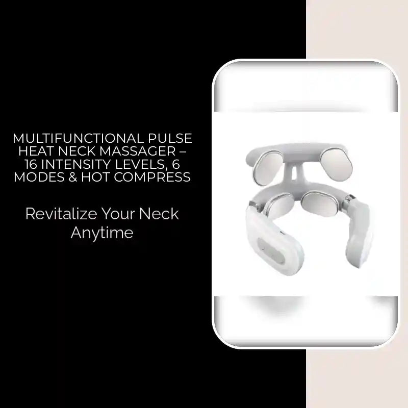 Multifunctional Pulse Heat Neck Massager &ndash; 16 Intensity Levels, 6 Modes & Hot Compress by@Outfy