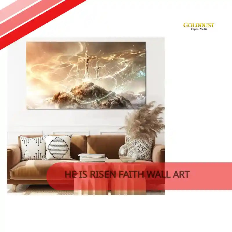 He Is Risen Faith Wall Art by@Outfy